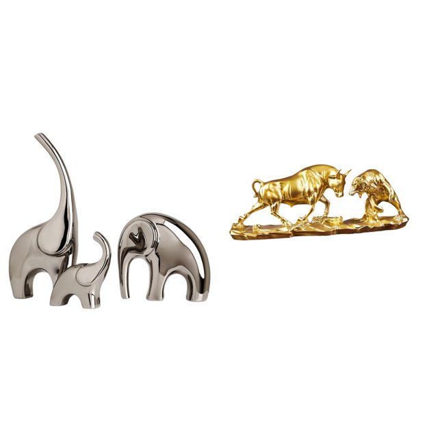 Estatua de elefante,Estatuas de elefantes de cerámica,figuras de elefantes,decoración,Estatua de escritorio,Figura decorativa de pelea de toros y osos,Colecciones de esculturas de