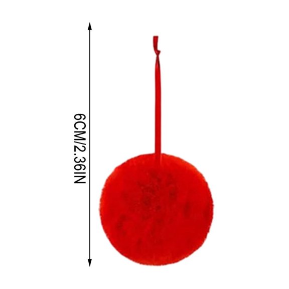 Christmas Ornaments 16-Piece Set of Furry and Soft Christmas Tree Hanging Decorations, Festive Furry Ornament Balls with Sturdy Hanging Loop or Hook for Tree, Wreath, Home Holiday Decor