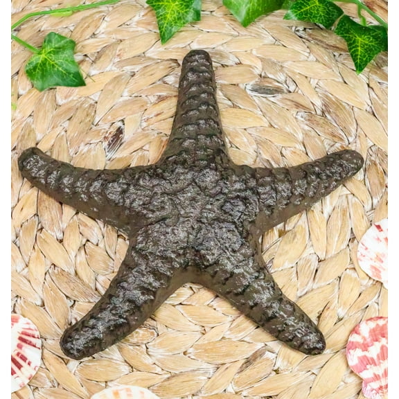 Ebros Cast Iron Sea Star Shell Starfish in Rustic Bronze Finish 7.75" Wide