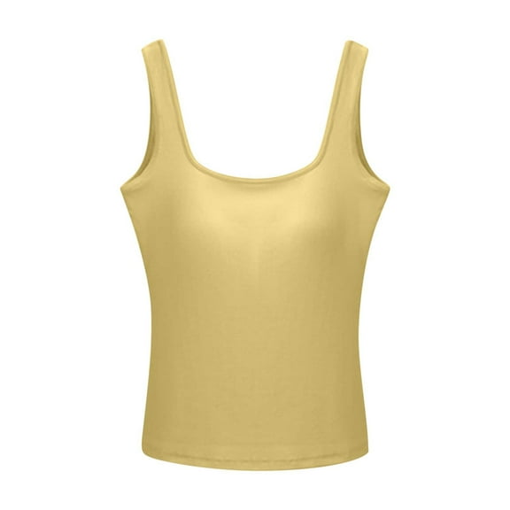 Posijego Women's Ribbed Tank Tops Running Workout Camisole Tops Built in Bra Athletic Yoga Tanks Shirt