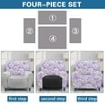 thumbnail image 6 of FOR U DESIGNS Daisy Purple Print Recliner Chair Covers 4 Pcs Elastic Recliner Couch Covers Breathable Reclining Slipcovers Furniture Protector with Storage Pocket, 6 of 8