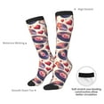 thumbnail image 3 of Daiia Sports Socks record rock Skull lips Printed Novelty Crew Socks for Men Women Knee High Socks Cotton Socks Soft & Breathable Support Unisex Socks, 3 of 9