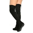 thumbnail image 3 of Nature Breeze FF44 Women Faux Suede Thigh High Back Drawstring Flat Boot, 3 of 3