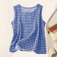 thumbnail image 5 of Womens Tank Tops 2026 Helii Casual Summer Dressy Boho Lightweight Plaid Sweater Vest Trendy Beach Vacation Clothes Go Out Outfit S-XXXXXL Blue, 5 of 5