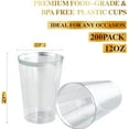 thumbnail image 6 of FOCUSLINE Disposable Plastic Cups with Silver Rim,Clear,12oz, 200 Pack, 6 of 9