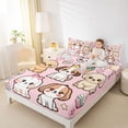thumbnail image 4 of Castle Fairy Boys Girls Kawaii Dogs Twin Sheet Sets 3pcs,Cartoon Animal Pets Twin Fitted Sheet Microfiber,Happy Birthday Dessert Breathable Flat Sheet,Microfiber Bedroom Decor, 4 of 7