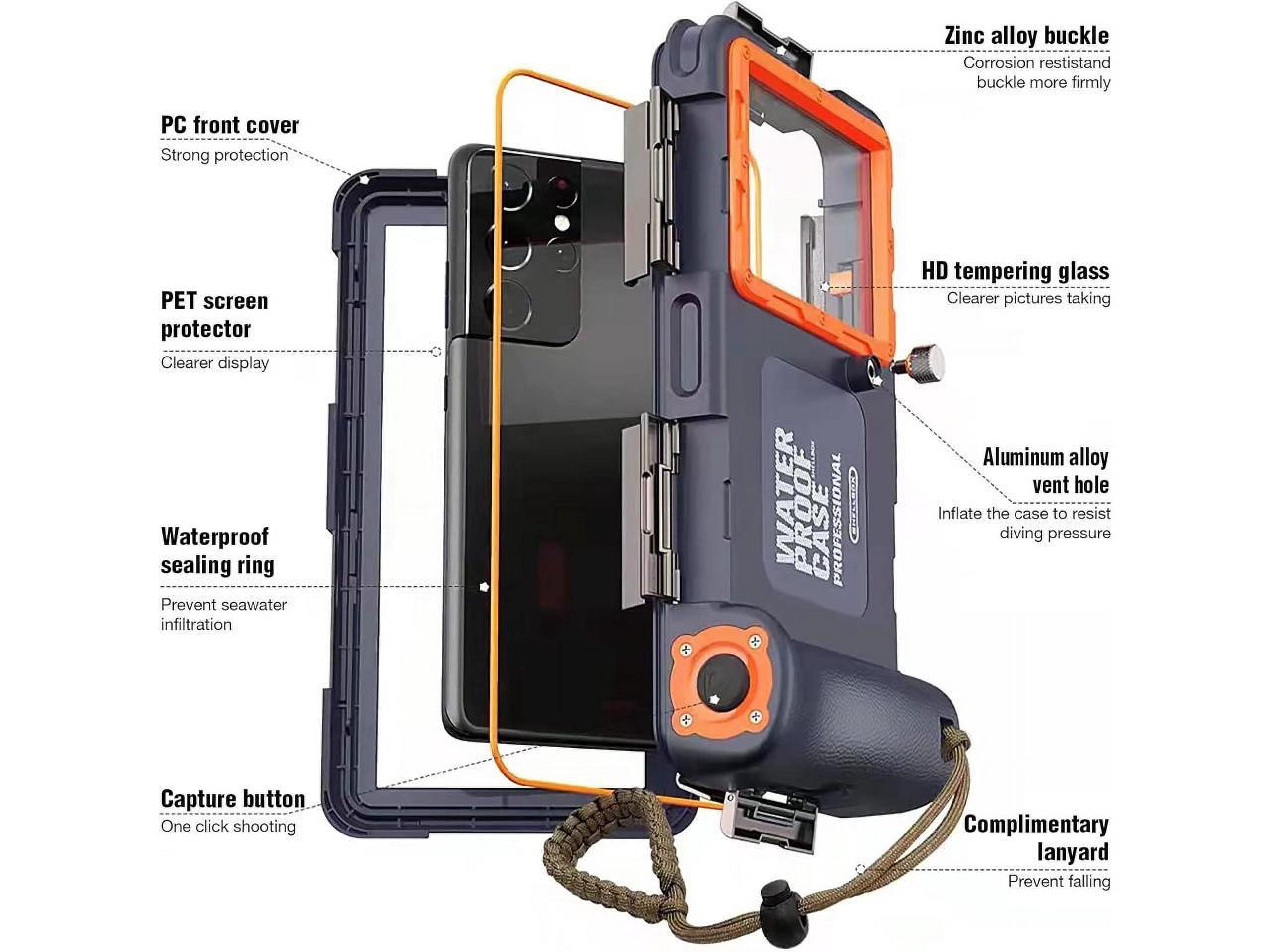 Universal Waterproof Phone Case for Snorkeling & Diving [50ft/15m] Underwater Photography Video Protection Case with Lanyard for iPhone 15/14/ 13/12/ 11/ Pro Max Samsung Galaxy LG Google