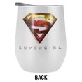 thumbnail image 2 of Supergirl Official Logo Classic 12 OZ Stemless Wine Tumbler, Stainless Steel Travel Cup|Lake Tumbler|Insulated with Leak Resistant Slide-Lock Lid, White, 2 of 7