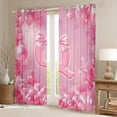 thumbnail image 2 of Feelyou Initial Q Curtains Pack of 2 (52x84 Each), Pink Stars Balloon Window Curtains, 2 of 6