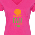 thumbnail image 4 of Inktastic Happy Fall Y'all, Pumpkin, Arrow, Fall, Autumn Women's V-Neck T-Shirt, 4 of 5