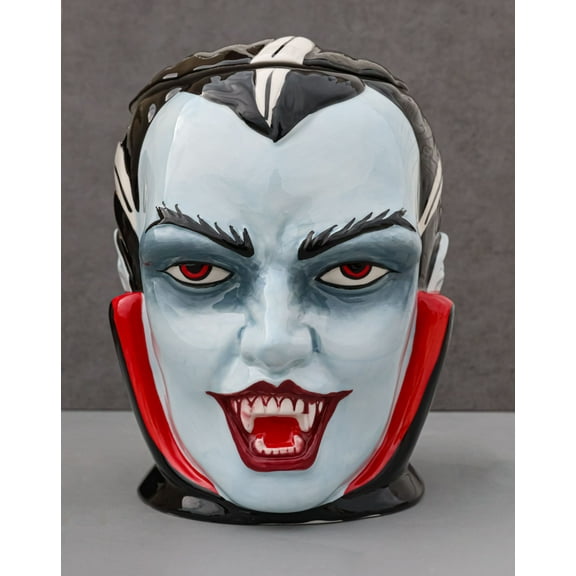 Ebros Ceramic Count Dracula Vampire Cookie Jar Decorative Figurine 7.75" Tall