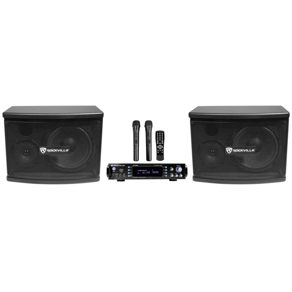 Rockville RPA70WBT Bluetooth Karaoke Amplifier/Mixer+(2) Mics+(2) 6.5