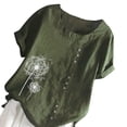 thumbnail image 4 of Camisa de mujer con botones, blusa informal de manga corta con cuello redondo, verde, XXL Scienceny AP001735-29, 4 of 7