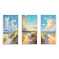 thumbnail image 2 of Designart "Ocean Tranquility in Spring IV" Beach Framed Wall Art Set Of 3 - Blue Coastal Beach Frame Gallery Set For Office Decor, 2 of 6