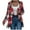 Red, variant on Womens Plaid Shacket Jacket Long Corduroy Shirt Casual Lapel Button Down Flannel Trench Coats Red L