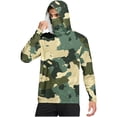 thumbnail image 2 of Xdegoge Men's Leaf & Branch Camo Sun Protection Hoodie Loose Fit Long Sleeve Fishing Shirt Hooded Face Mask Outdoor Adventure Workout Tops for Hiking, 2 of 7