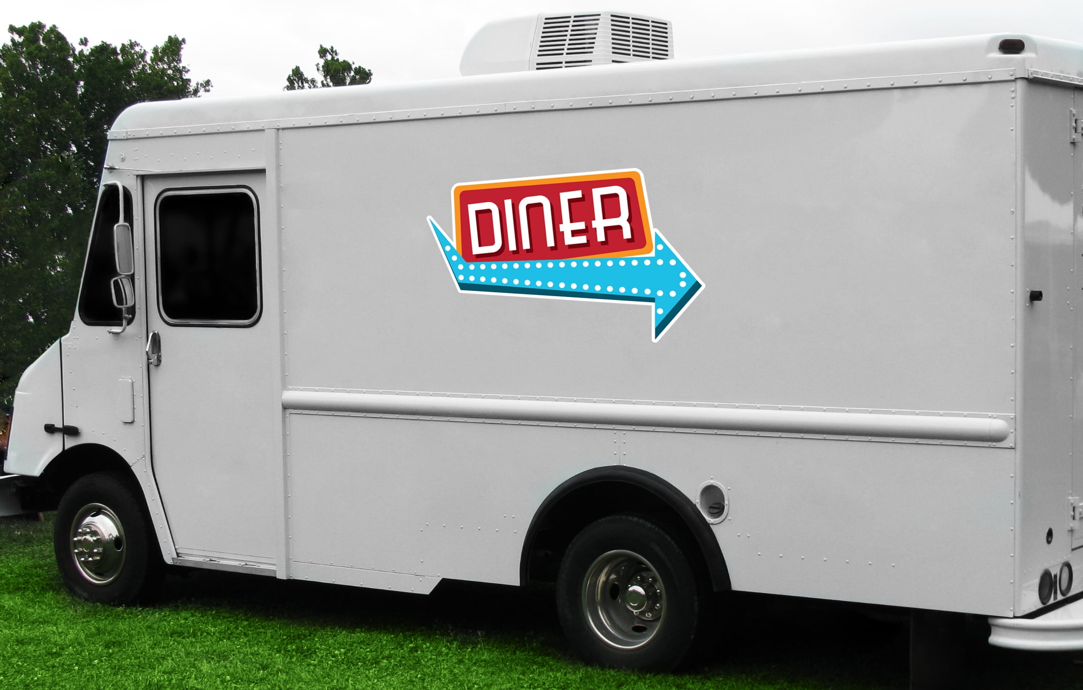 DINER 24" Concession Decal sign cart trailer stand sticker equipment