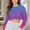 Purple, variant on Sevevn Womens Long Ballon Sleeve Sweatshirts Tops Cropped Crew Neck Loose Fit Casual Workout Shirts