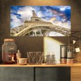thumbnail image 1 of Dramatic Sky over Ground View of Paris Paris Eiffel Tower - Cityscape Canvas Print, 1 of 3
