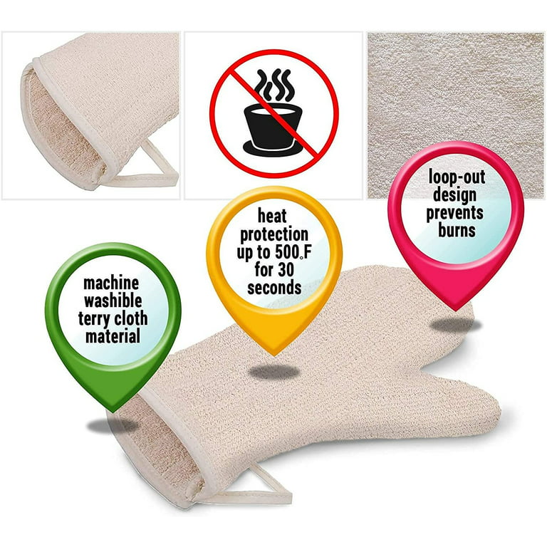 Dropship PUREVACY Terry Cloth Oven Mitts 13. Pack Of 72 Kitchen Oven Mitts  Heat Resistant; Natural Cotton Oven Mitts And Pot Holders. Kitchen Mitts  For Oven; Long Oven Mitts Cute to Sell