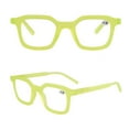 thumbnail image 3 of 5 Pairs of Women Square Reading Glasses Men Oversized Clear Candy Color Fashion Classic Spring Hinges Yellow Readers HD +2.00, 3 of 4
