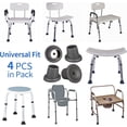 thumbnail image 6 of Ludolm 4 PCS Replacement Feet for Bath Seat Shower Chair, 1-1/8" I.D Slope Rubber Feet Pad for Transfer Shower Bench Shower Seat Commode Chair, Non Slip Suction Cup Feet Caps, Metal Insert Reinforced, 6 of 6