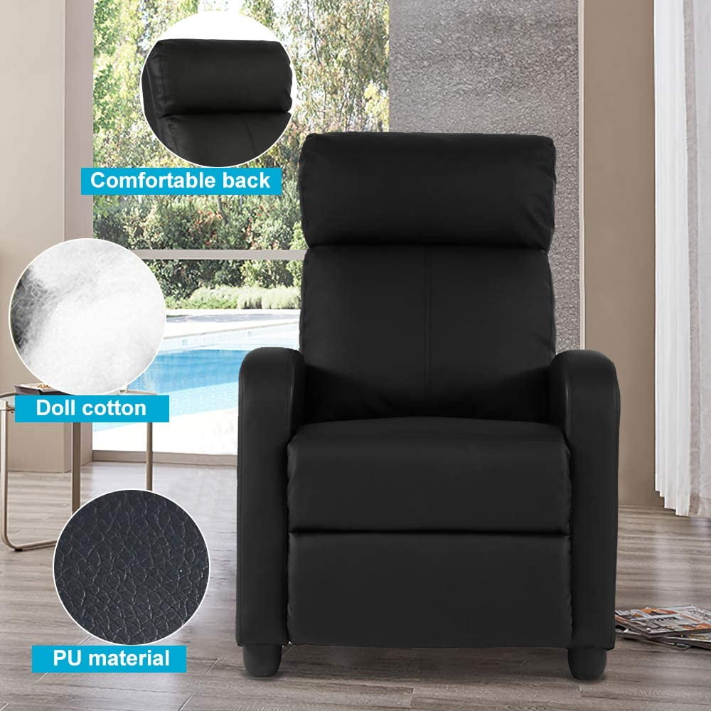 Recliner Chair for Adults Sofa Chair Recliner Massage Recliner Chair Ergonomic Lounge with Remote Control Gaming Recliner Chair Soft Reading Chair Living Room Chair Single Theater Seating Chair, Black