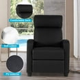 thumbnail image 5 of Recliner Chair for Adults Sofa Chair Recliner Massage Recliner Chair Ergonomic Lounge with Remote Control Gaming Recliner Chair Soft Reading Chair Living Room Chair Single Theater Seating Chair, Black, 5 of 8