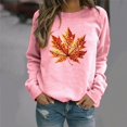 thumbnail image 5 of SCSAlgin Crewneck Sweatshirt for Women Fall Leaf Graphic Sweatshirts Vacation Long Sleeve Drop Shoulder Pullover, 5 of 5