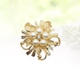 thumbnail image 2 of 3pcs Napkin Rings Napkin Buckles European Pearl Flower Shape Design Alloy for Dining Table (Golden), 2 of 8
