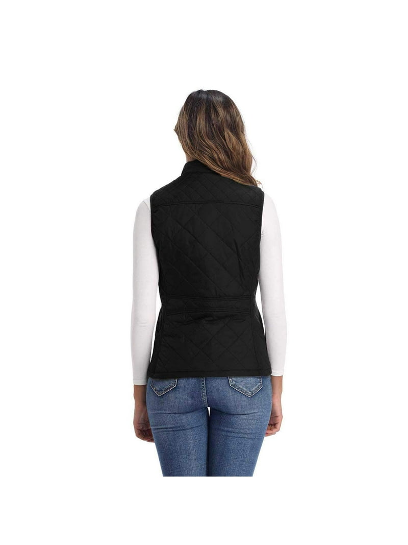 Art3d Women's Lightweight Padded Vest, Stand Collar Quilted