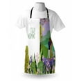 thumbnail image 4 of Morning Apron, Typography and a Young Couple Looking at Sunrise on the Hills Love Doodle Design, Unisex Kitchen Bib with Adjustable Neck for Cooking Gardening, Adult Size, Multicolor, by Ambesonne, 4 of 4