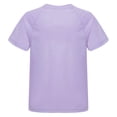 thumbnail image 2 of Sholeno Girls Boys Short Sleeve Dry-Fit Crew Neck Active Athletic Performance T-Shirt Basic Tee Light Purple 140, 2 of 5