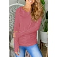 thumbnail image 3 of Sherrylily Women Thumb Hole Long Sleeve T-Shirt Crew Neck Shirts Casual Ruched Tee Tops S-XL, 3 of 4