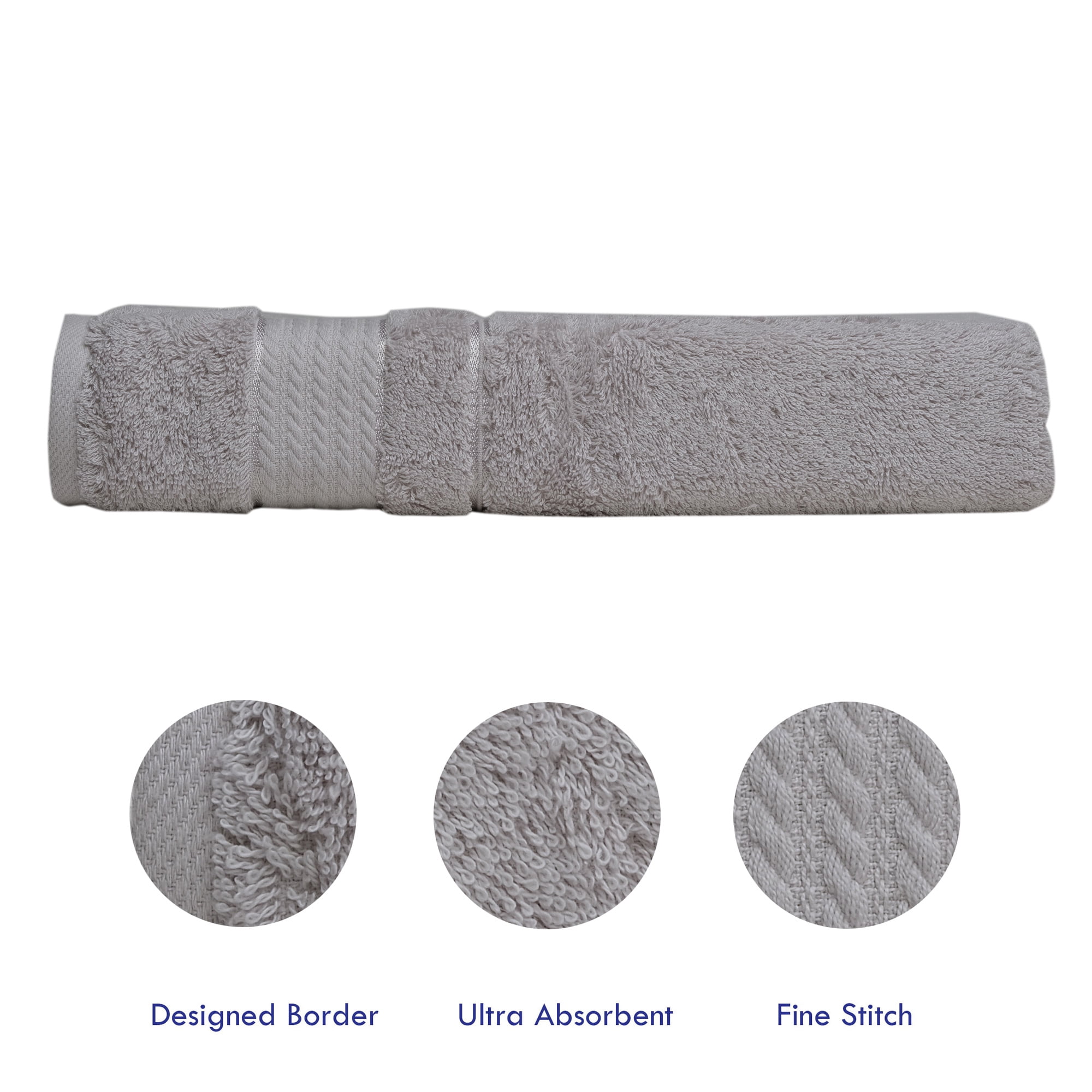 Melissa Linen Elegant Turkish Towels (Set of 3), Bath Towel, Hand Towel, Washcloth, Silver Gray