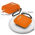 thumbnail image 3 of Silicone Airpods Cover Airpods Protective 2 & 1 Case With Carabiner [Front Led Visible] [Shockproof & Dustproof Protective Cover] [Perfectly Fits Case] ​​[Extra Protection] -Orange, 3 of 4