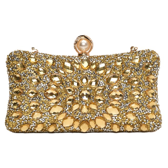 Bolso Bandolera Brillante Noche Con Joyas Fiesta Boda Diamantes Imitación para Mujer