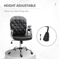 thumbnail image 3 of Black Adjustable Office Chair with Tufted Back & PU Leather - Comfortable Computer Desk Task Chair, 23.4" x 23.8" x 40.6" - Ideal for Home Office & Workspaces, 3 of 7