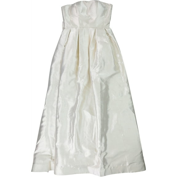 Betsey Johnson Womens Metallic Jacquard Strapless Gown Dress, gold, 10