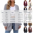 thumbnail image 3 of Women's Collarless Knit Cardigan Open Front Long Sleeve Lightweight Casual Plus Size Top, 3 of 5