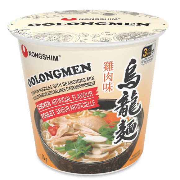 Nongshim Oolongmen Chicken Cup Noodle Soup, 75g, Microwavable