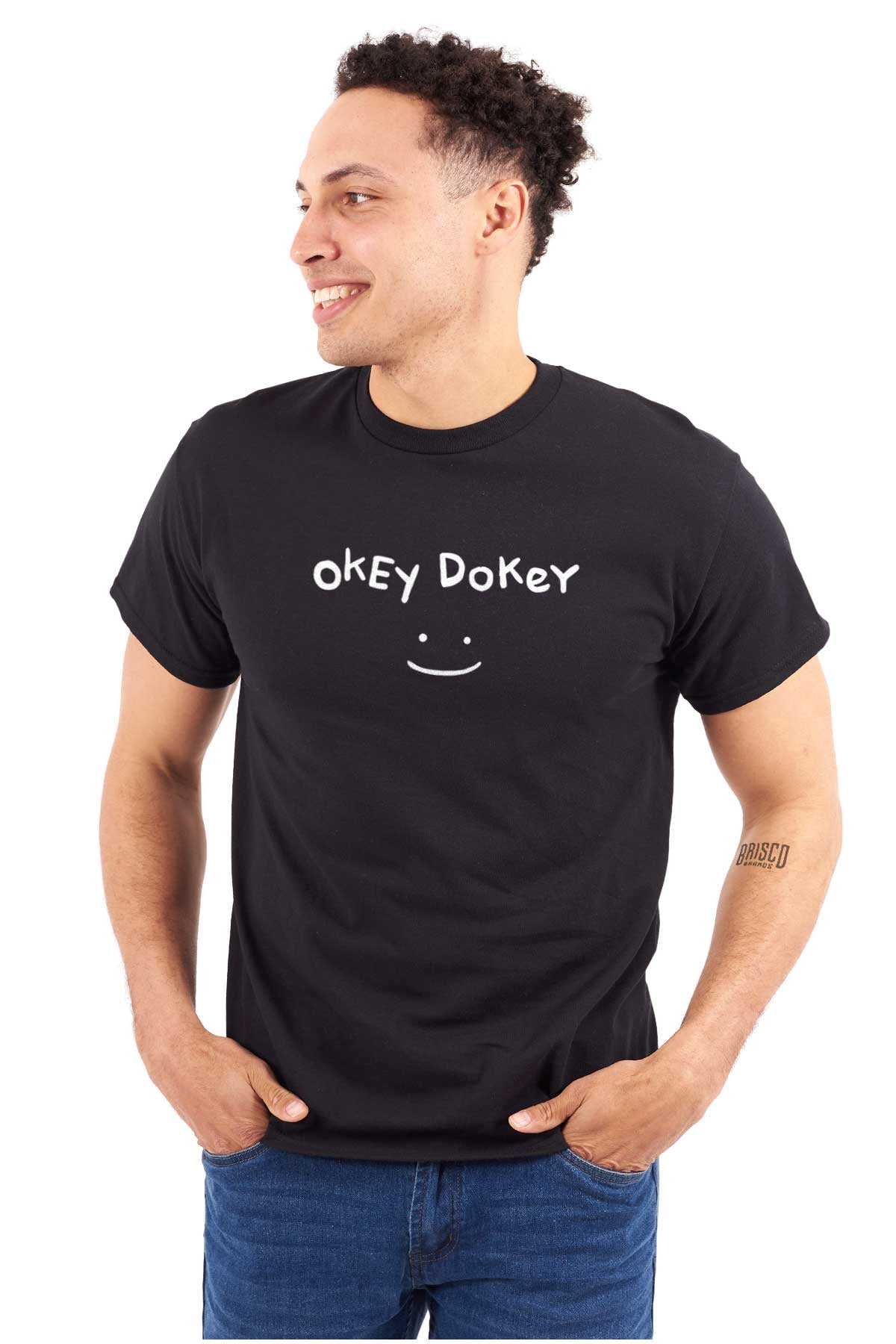 Funny Okey Dokey Happy Face Joke Plus Size Crewneck Graphic Tee
