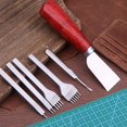 thumbnail image 6 of Leather Craft Tools Kit Professional Leather Hand Sewing Repair Kit Stitching Punch Carving Work Groover Set DIY Tool Set (Type1), 6 of 7