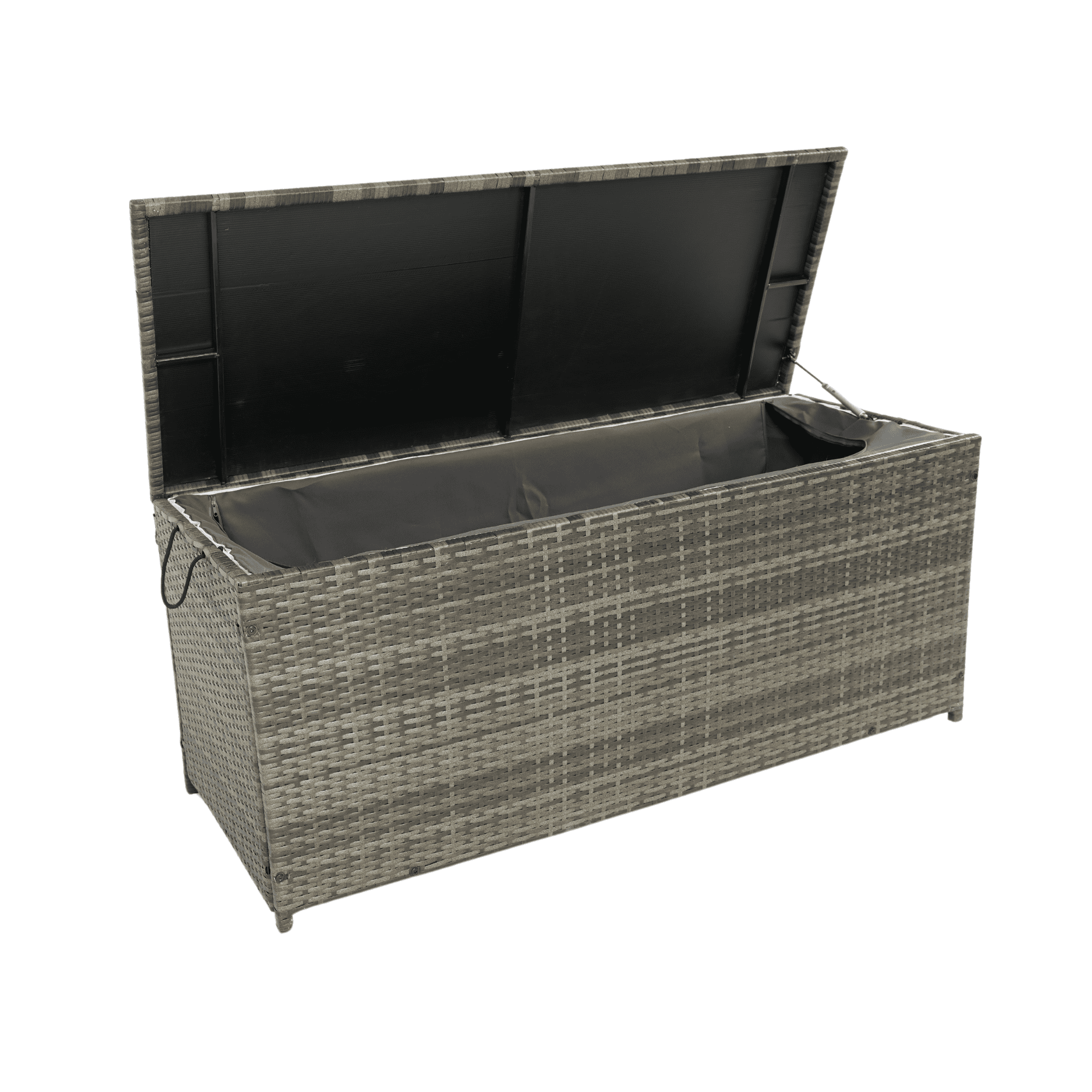 Aimee Lii Outdoor Storage Box, 113 Gallon Wicker Patio Deck Boxes with Lid, Outdoor Toy Storage for Kids, Gray