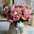 thumbnail image 3 of Artificial Silk Flower Peony Fake Flowers Bouquet Bride Wedding Party Home Decor Gold Silk Flower, 3 of 8
