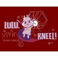 thumbnail image 2 of Women's DC League of Super-Pets I am Lulu and I Said Kneel Cartoon  Graphic Tee Red X Large, 2 of 4