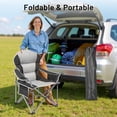 thumbnail image 5 of Oversized Camping Folding Chair, Heavy Duty Padded Chair with Cup Holder Storage and Cooler Bag for Outdoor,Black Gray, 5 of 8