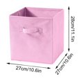 thumbnail image 2 of Square Foldable Storage Bins, 10.6 X 10.6 X 11 Inch | Non-Woven Fabric Cube Organizer Box With Handles, Open Top Closet Shelf Storage Container For Clothes Toys Books (Pink), 2 of 2