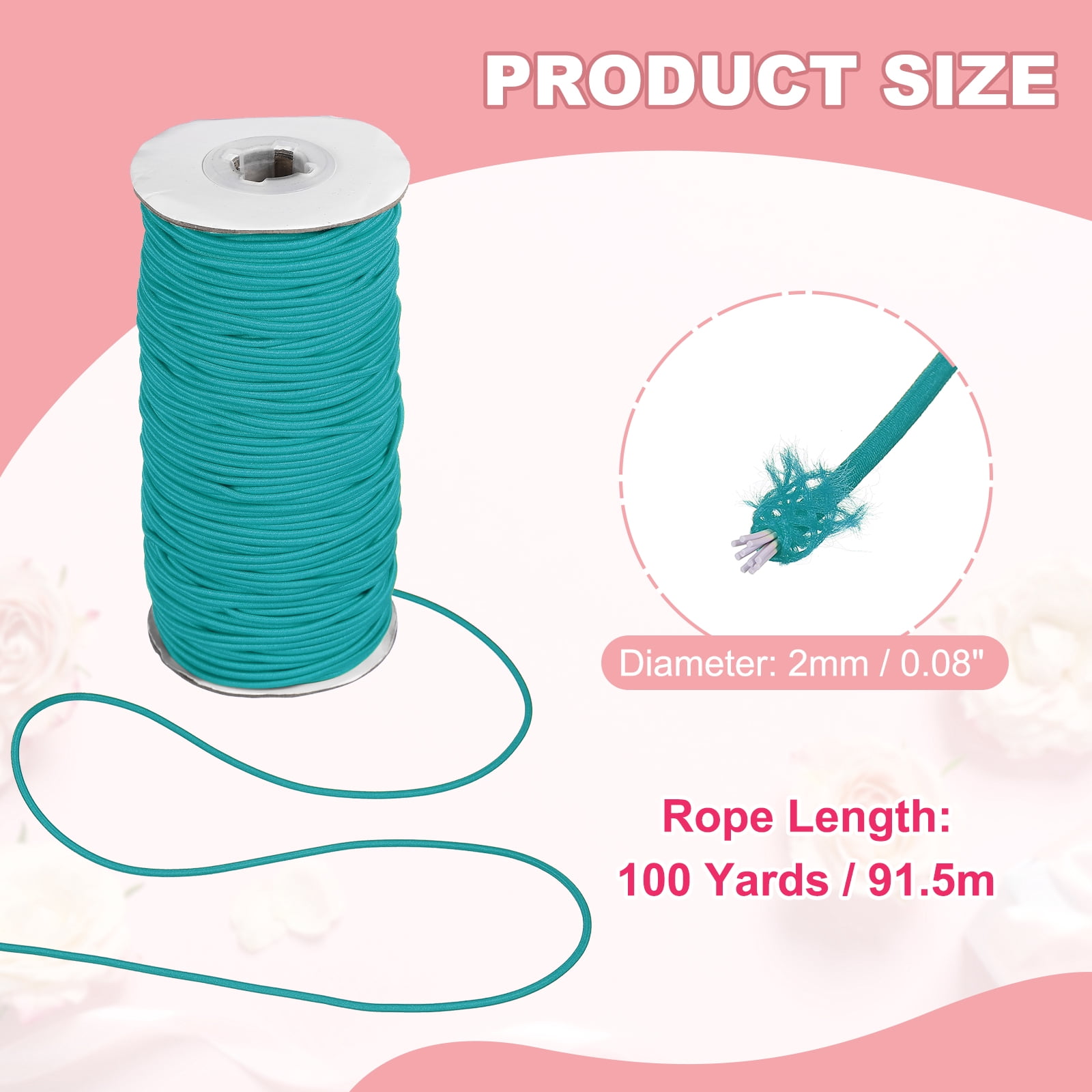 Uxcell Stretchy String for Bracelets, Elastic Crystal Thread Stretch Elastic Beading Cord 2mm & Turquoise-Fitting For(Bracelets/Sewing/Beading/Necklace/Jewelry Making/Crafts DIY)