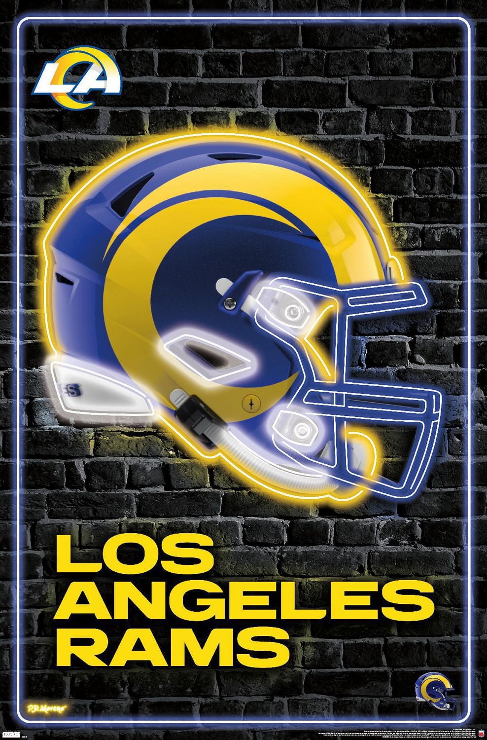 NFL Los Angeles Rams - Neon Helmet 23 Wall Poster, 22.375" x 34"
